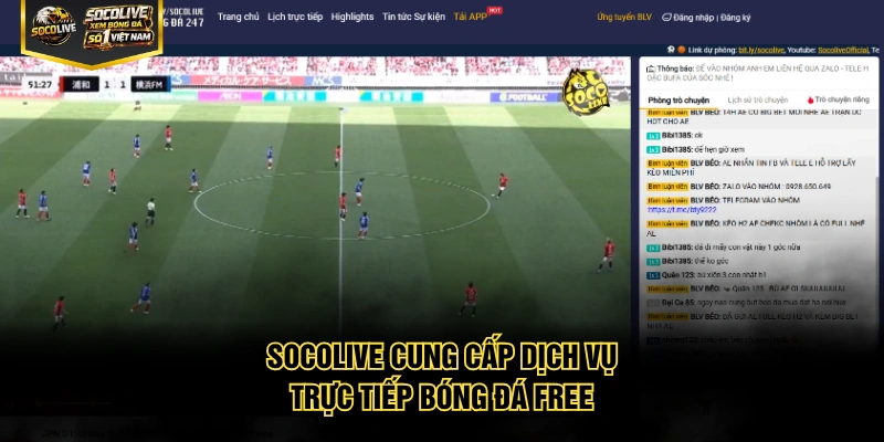 Socolive cung cấp dịch vụ trực tiếp bóng đá free